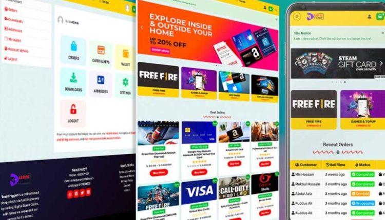 (Demo-1) Games TopUp, Visa, Gift Card, Digital Product Selling Website Code