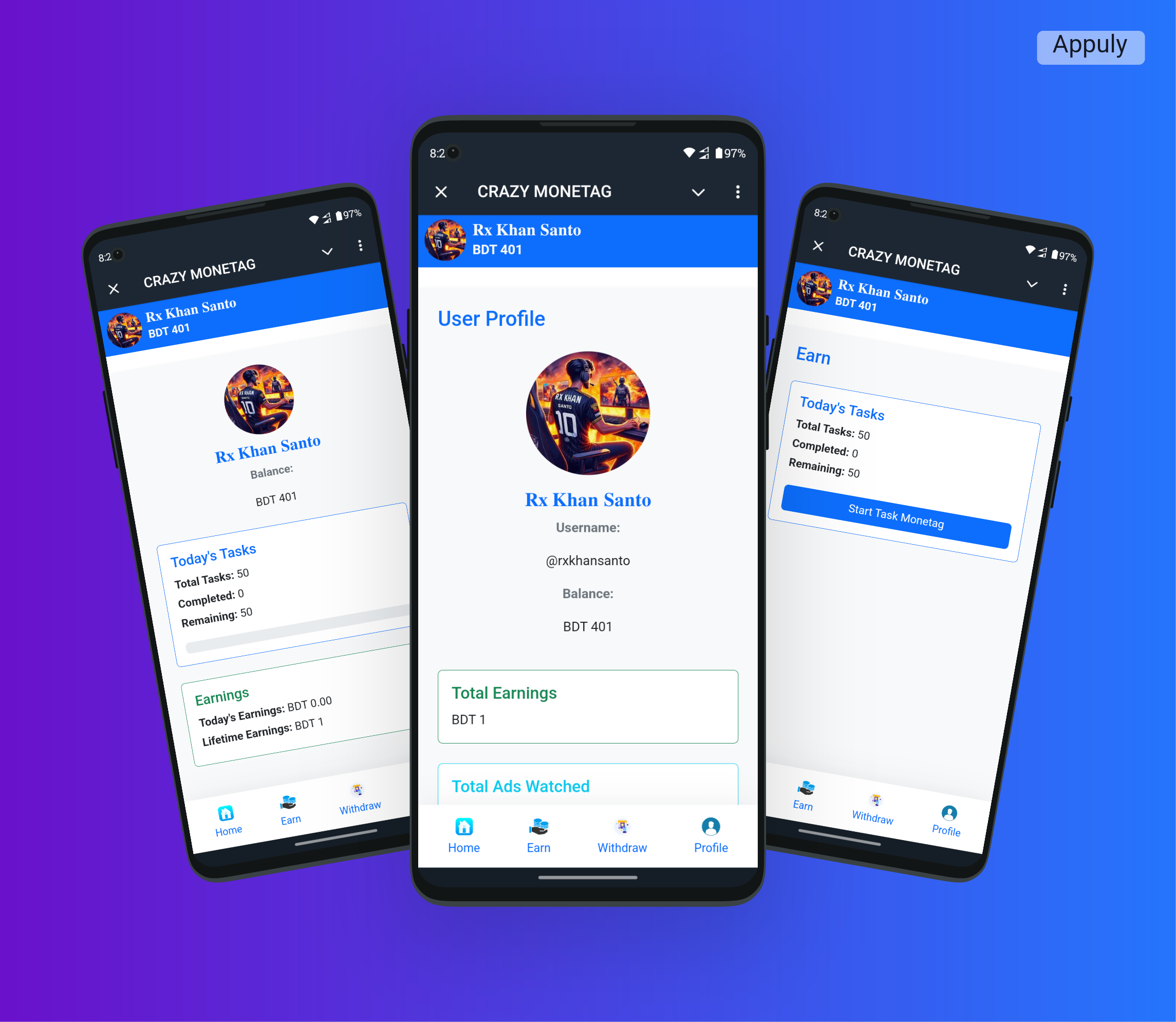 Monetag Earning Telegram Mini app Bot Source Code | High CPM Monetag Bot