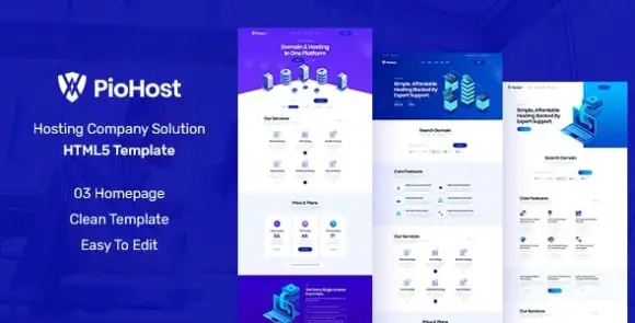 Piohost v1.0 – Domain and Web Hosting HTML5 Template