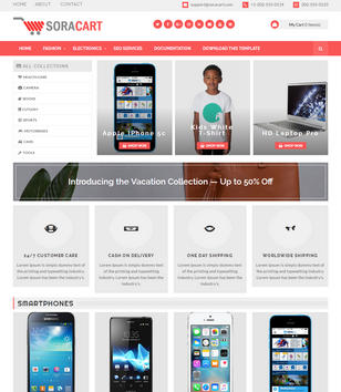 SoraCart Shopping Blogger Template