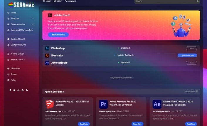 SoraMac Blogger Template